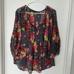 Torrid sheer flower blouse.